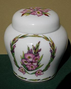 August Ceramic Ginger Jar Image by Myrea Pettit, Copyright&copy; 2004 Fairies World&reg;  Reproduction of these images in any form is strictly prohibited