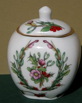 December Ceramic Ginger Jar Image by Myrea Pettit, Copyright&copy; 2004 Fairies World&reg;  Reproduction of these images in any form is strictly prohibited