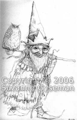 Gnome Owl copyright 2006 Suzanne Gyseman