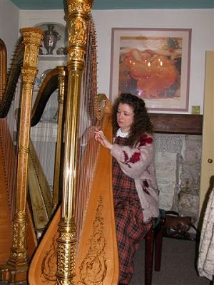 Elizabeth Jane Baldry and her lovely Fairy Harp