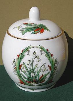 January Ceramic Ginger Jar Image by Myrea Pettit, Copyright&copy; 2004 Fairies World&reg;  Reproduction of these images in any form is strictly prohibited