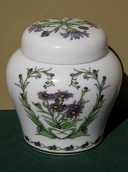 November Ceramic Ginger Jar Image by Myrea Pettit, Copyright&copy; 2004 Fairies World&reg;  Reproduction of these images in any form is strictly prohibited