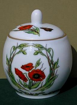 October Ceramic Ginger Jar Image by Myrea Pettit, Copyright&copy; 2004 Fairies World&reg;  Reproduction of these images in any form is strictly prohibited