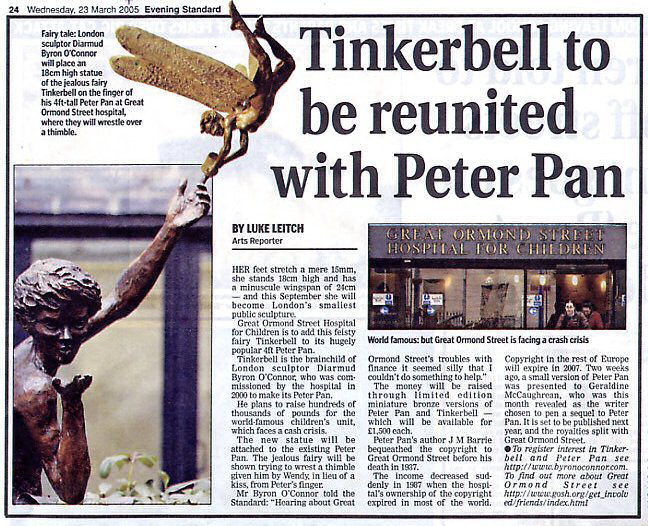Tinkerbell Reunited with Peter Pan Copyright© 2005 The London Evening Standard