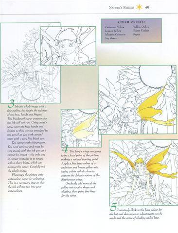 How to draw a sunflower fairy from the book Watercolor Fairies Copyright© 2004 Fairies World®  Reproduction of these images in any form is strictly prohibited.
